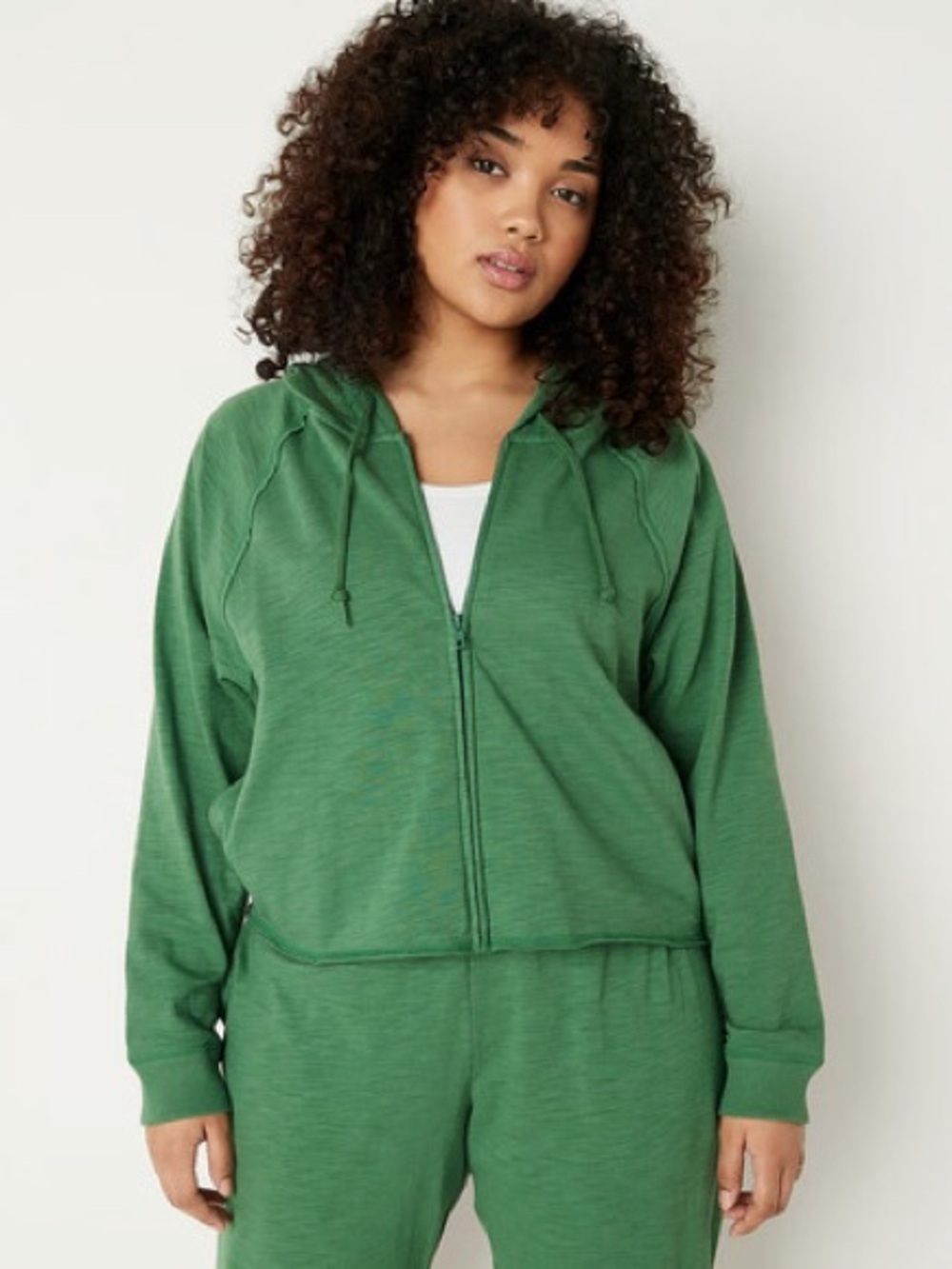 Pink Victoria’s Secret Summer Lounge Cotton Zip-Up Hoodie